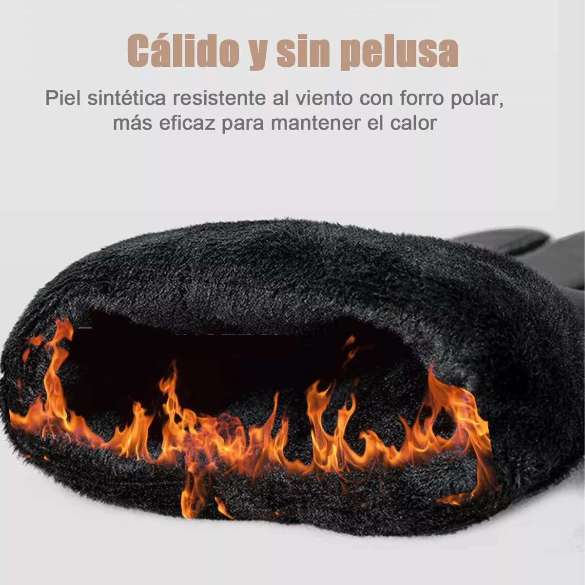 Foto 4 pulgar | Guantes De Cuero Invierno Pantalla Táctil Para Moto/bici Eo Safe Imports Esi-11876 Negro