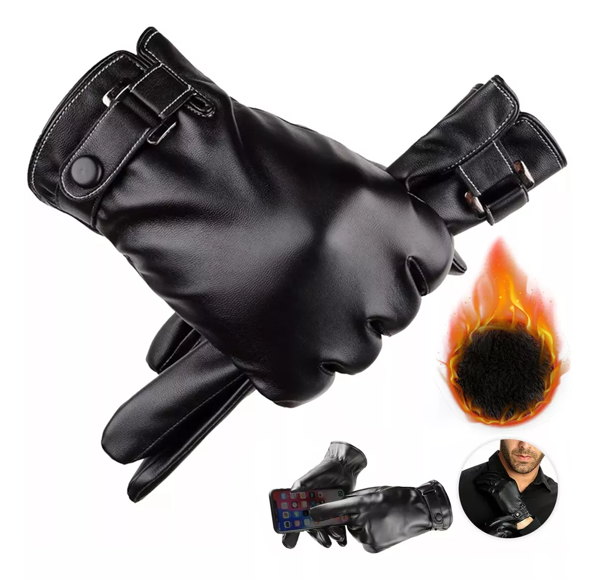 Foto 4 pulgar | Guantes Lab.G Negros para Motociclista