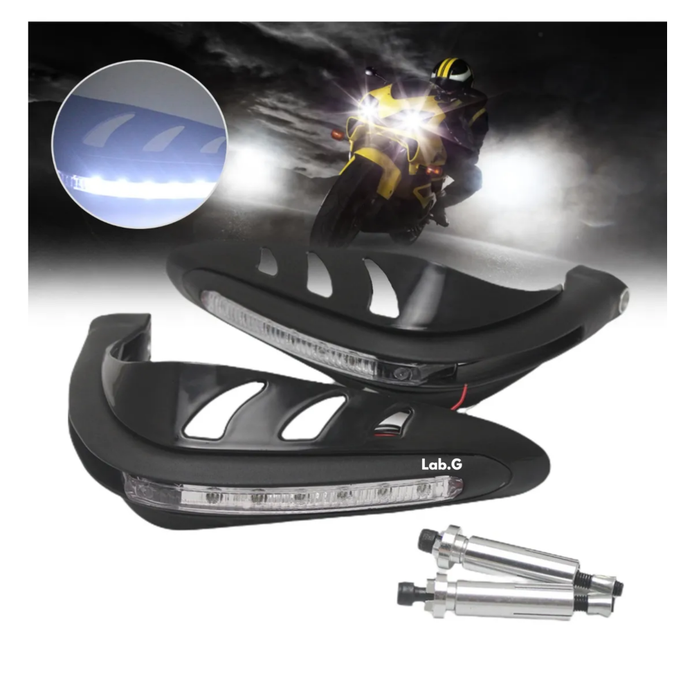 Foto 4 | Cubre Puños Moto Motocicleta Con Luz Led Universal Lab.g  Negro Luz Blanca