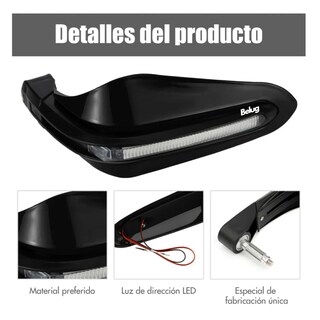 Foto 3 | Cubre Puños Moto Motocicleta Con Luz Led Universal Belug Negro Luz Blanca
