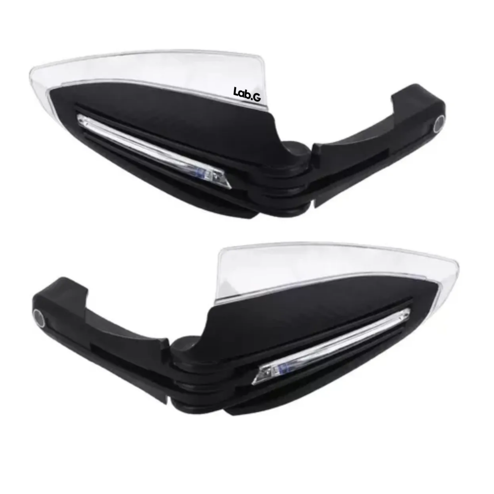Foto 2 pulgar | Cubre Puños Moto Hand Guards Universales Luz Led Lab.g  Negro Con Blanco