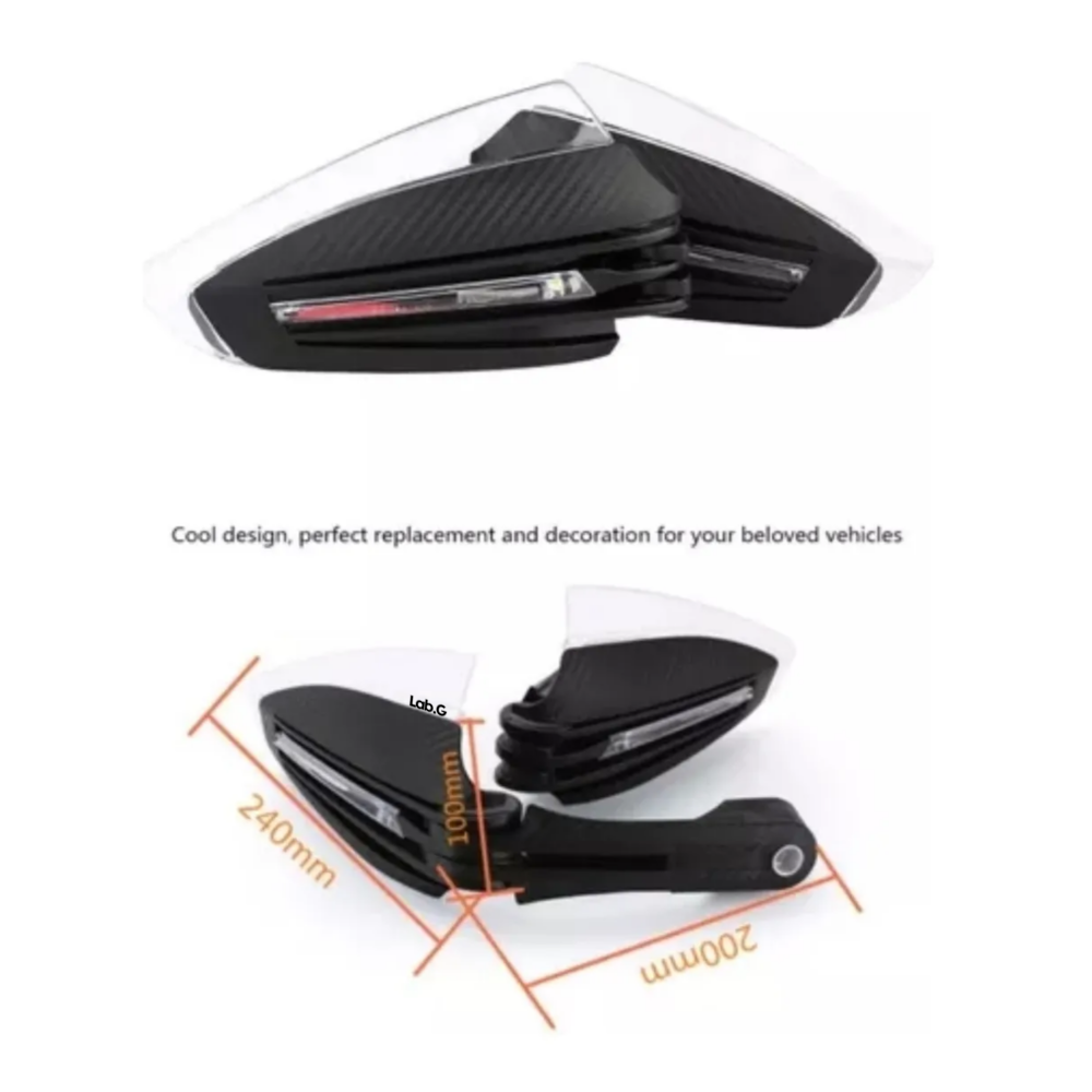 Foto 4 pulgar | Cubre Puños Moto Hand Guards Universales Luz Led Lab.g  Negro Con Blanco