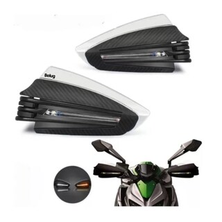 Foto 2 | Cubre Puños Moto Hand Guards Universales Luz Led Belug Negro Con Blanco