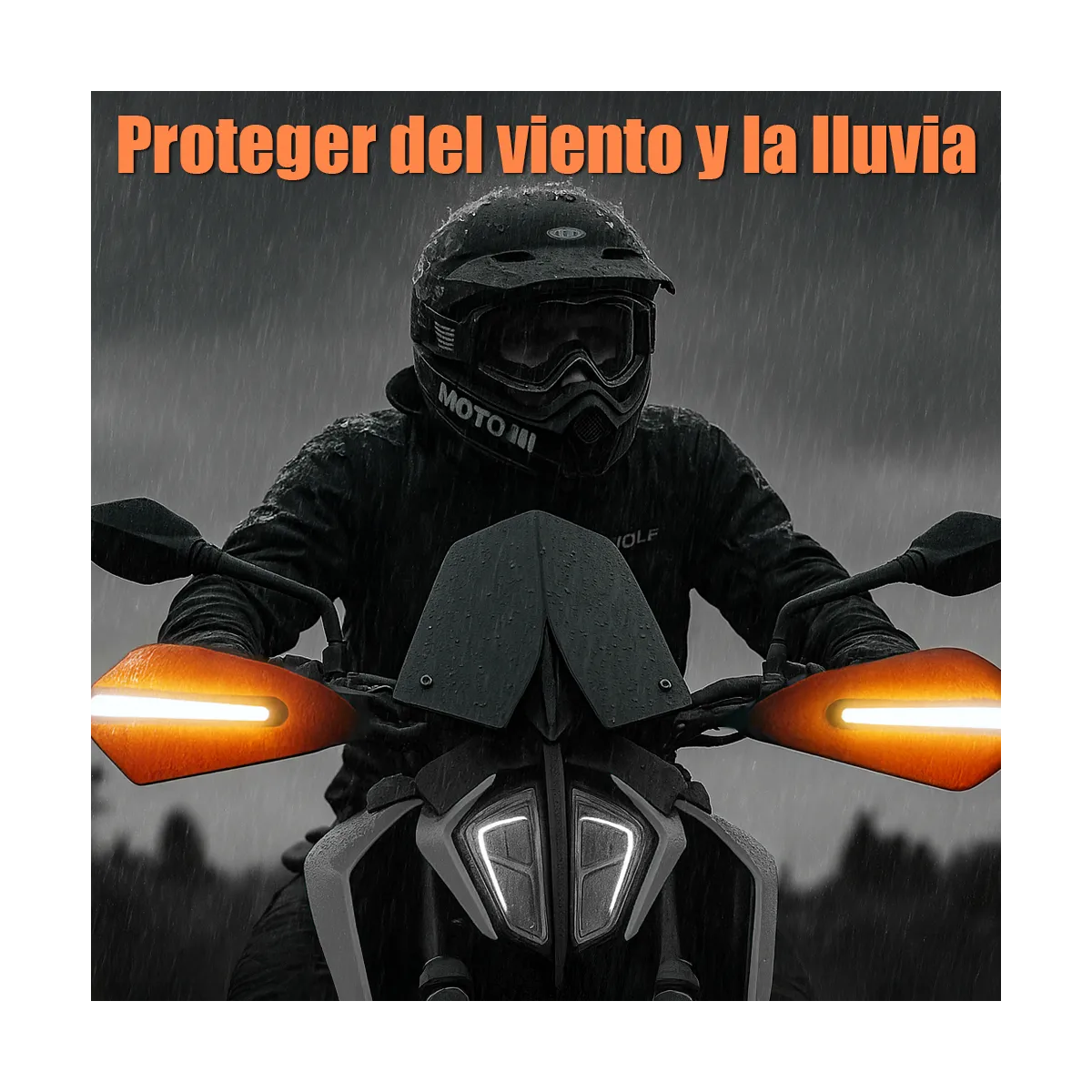 Foto 3 pulgar | Cubre Puños Universal Para Motocicleta  Con Luz Led Eo Safe Imports Esi-20939 Naranja