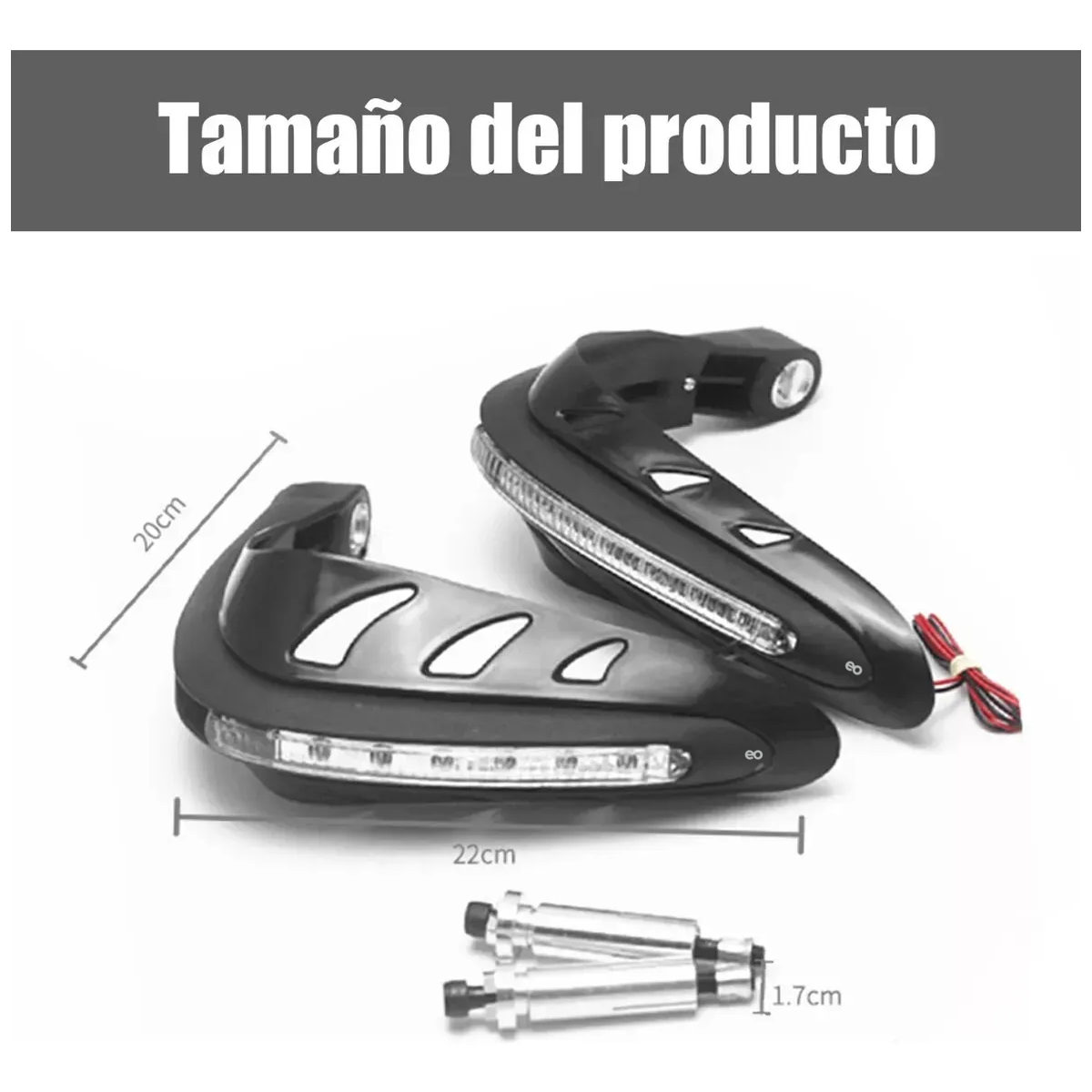 Foto 4 pulgar | Cubre Puños Universal Motocicleta Con Luz Led Luz Blanca Eo Safe Imports Esi-20936 Negro