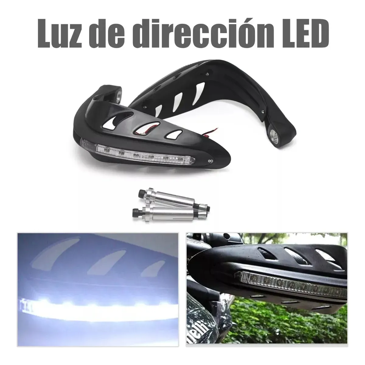 Foto 5 pulgar | Cubre Puños Universal Motocicleta Con Luz Led Luz Blanca Eo Safe Imports Esi-20936 Negro