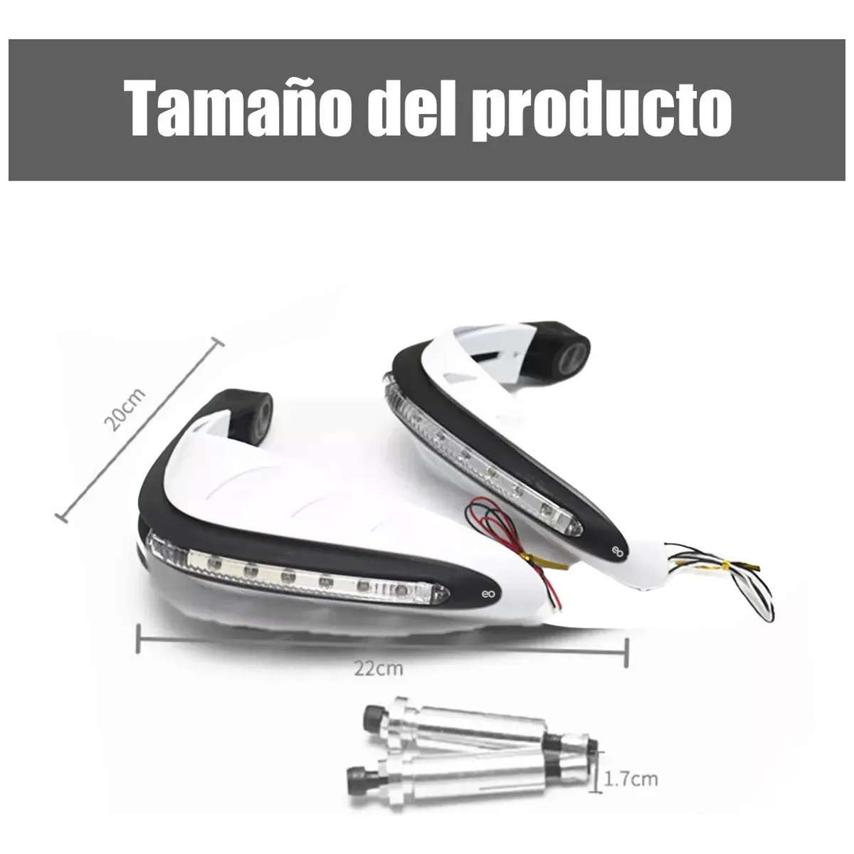Foto 5 pulgar | Cubre Puños Universal  Motocicleta Con Luz Led Amarillo Eo Safe Imports Esi-20931 Blanco