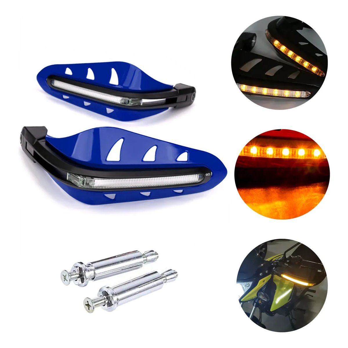 Foto 5 pulgar | Cubre Puños Universal Motocicleta Con Luz Led Blanco Eo Safe Imports Esi-20934 Azul