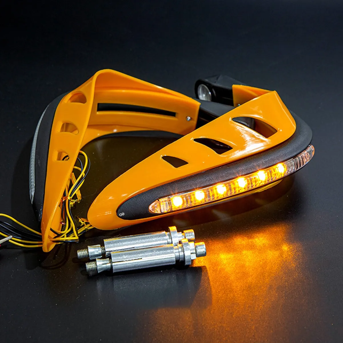 Foto 4 | Cubre Puños Universal Motocicleta Con Luz Led Amarillo Eo Safe Imports Esi-20932 Naranja