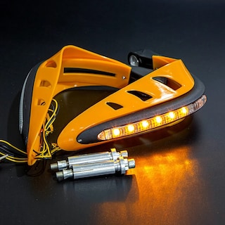 Foto 4 | Cubre Puños Universal Motocicleta Con Luz Led Amarillo Eo Safe Imports Esi-20932 Naranja