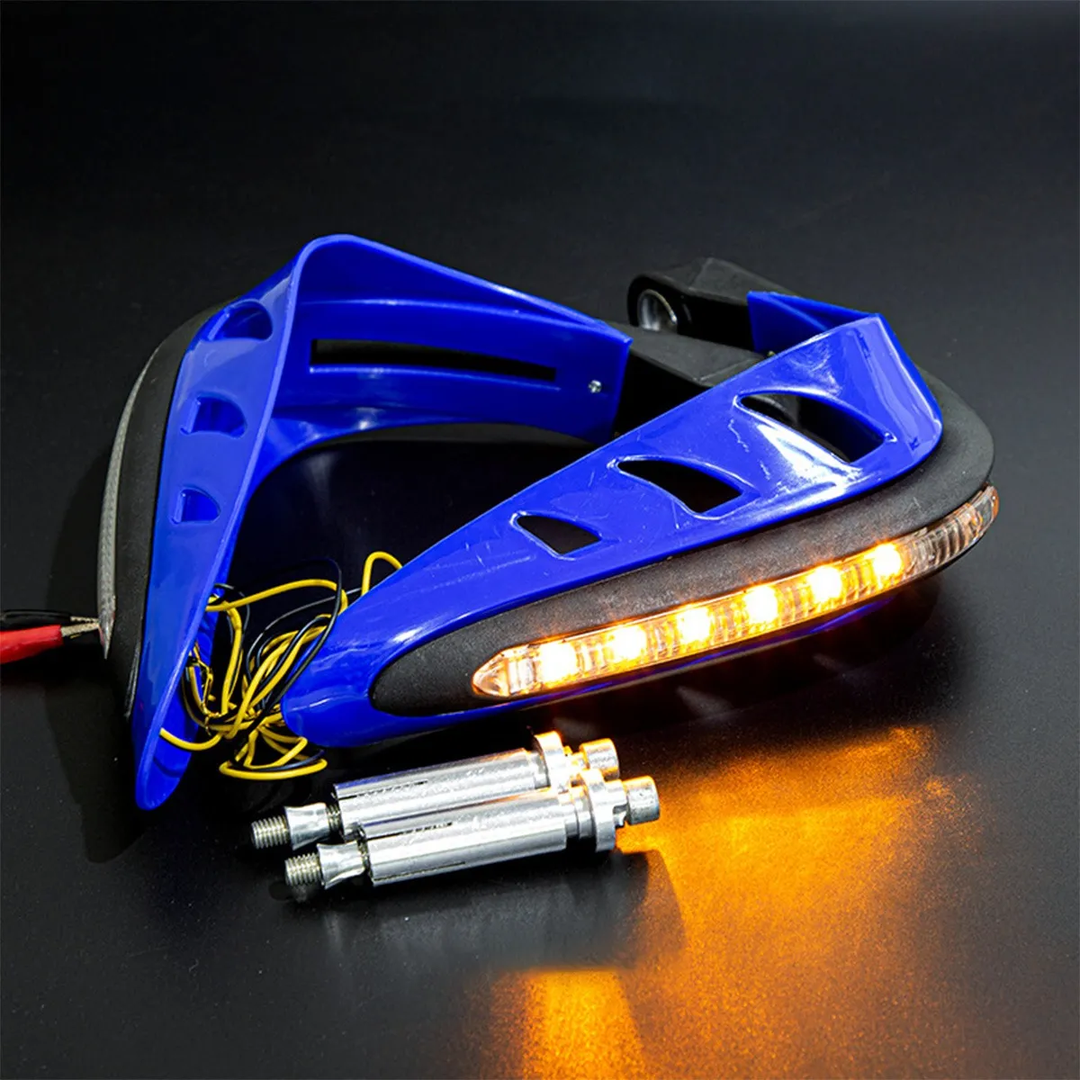 Foto 3 pulgar | Cubre Puños Universal Motocicleta Con Luz Led Amarillo Eo Safe Imports Esi-20930 Azul