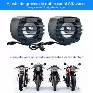 Foto 3 | Bocinas Moto Bluetooth Amplificador Carga Universal Eo Safe Imports Esi-15477 Negro