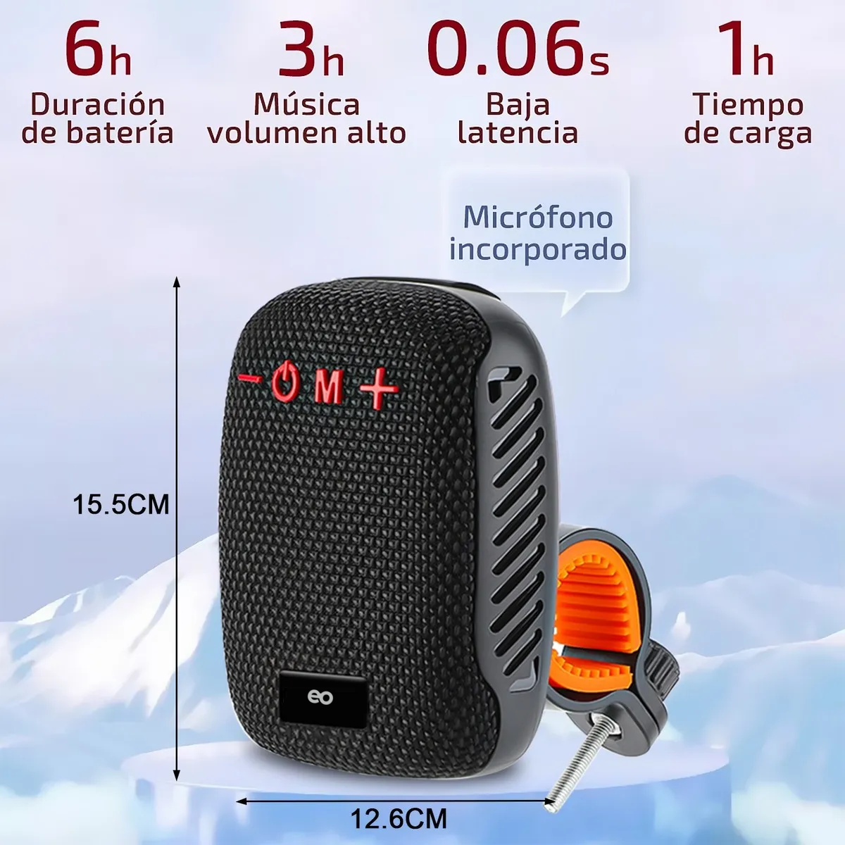 Foto 4 pulgar | Bocina Para Moto Bluetooth Portátil 8w Resistente Al Agua Eo Safe Imports Esi-20002 Negro