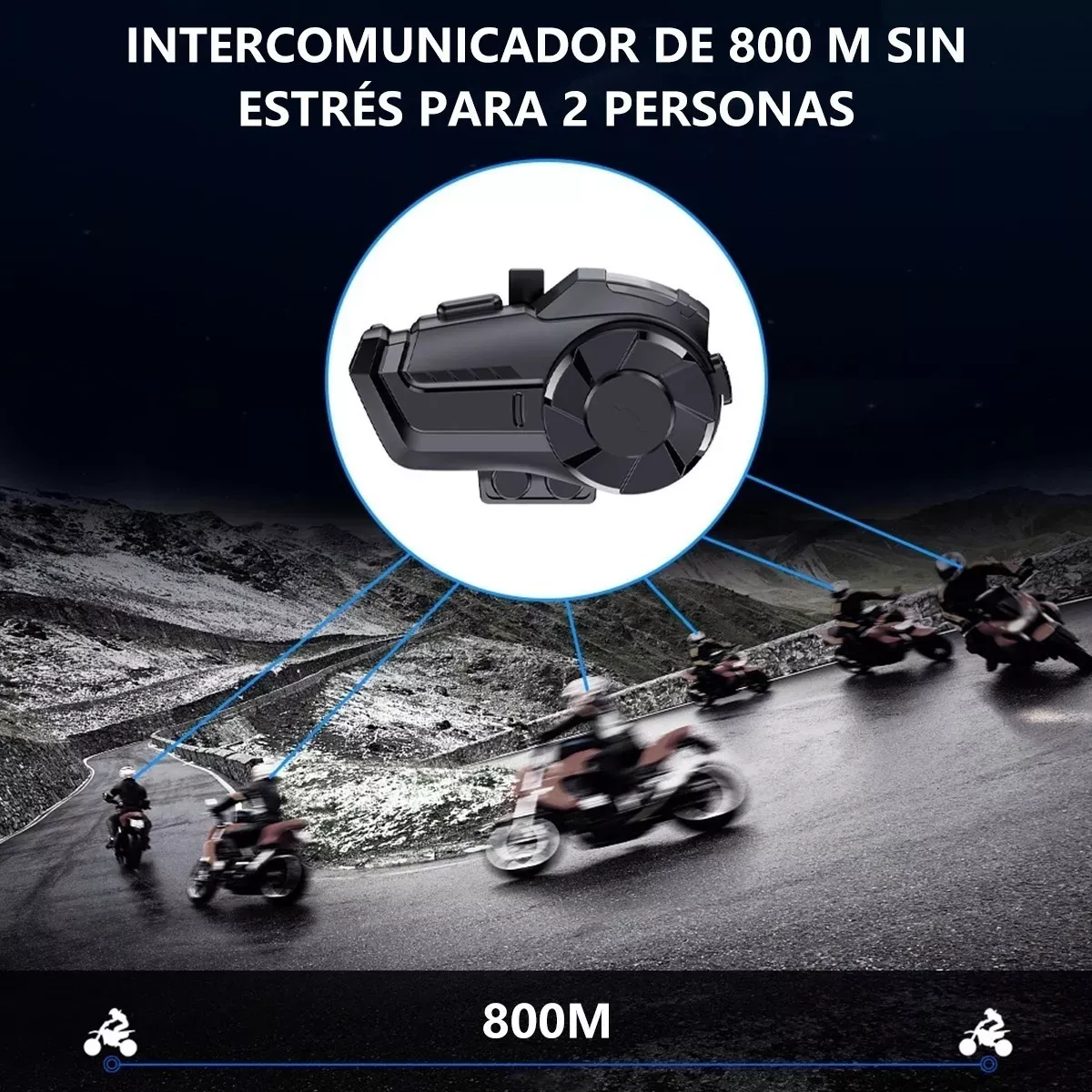 Foto 3 | Intercomunicador Motocicleta para Casco Bluetooth 2 Pcs Eo Safe Imports Esi-9046 Negro