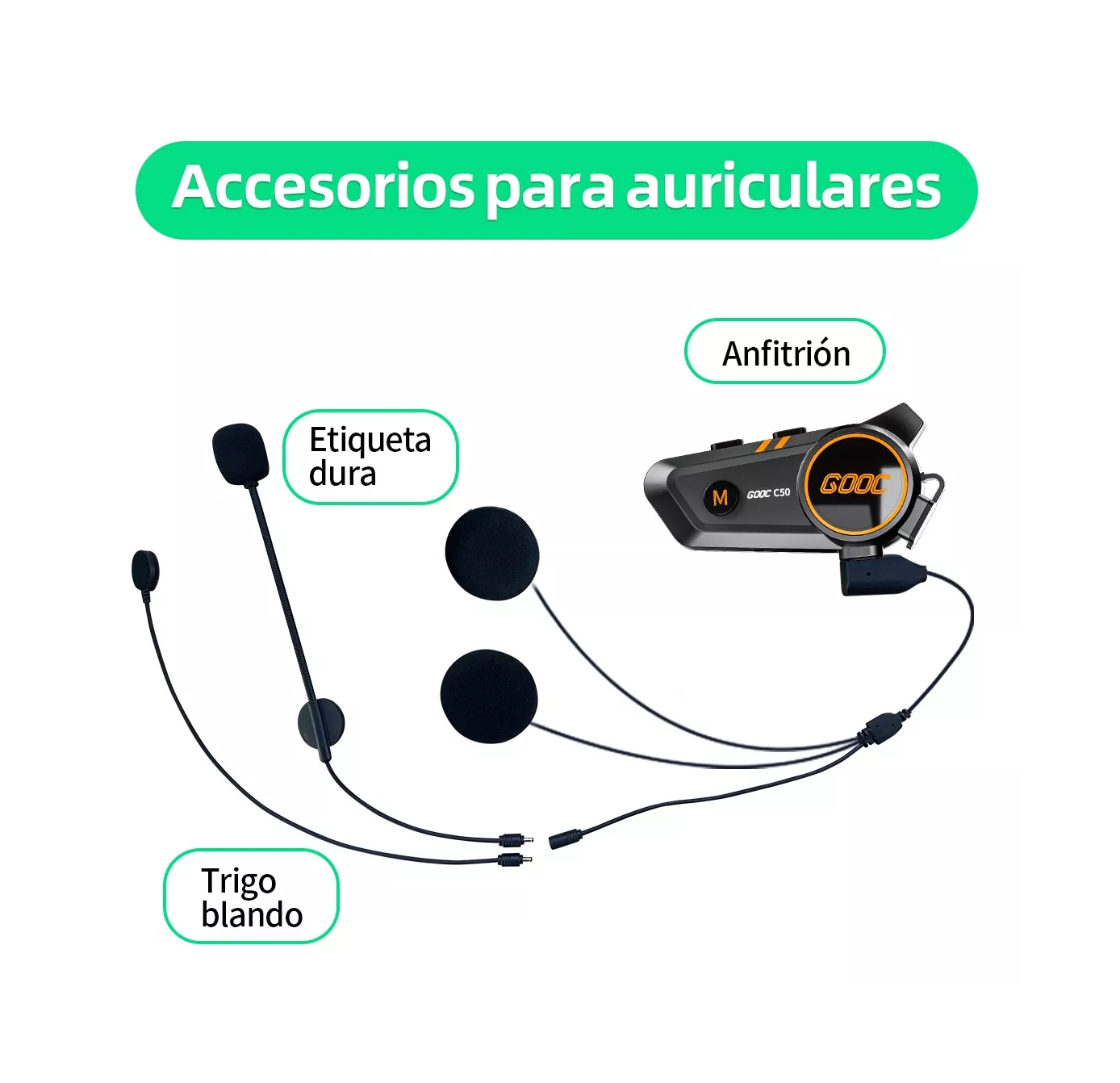 Foto 5 | Intercomunicador para Motocicleta Negro