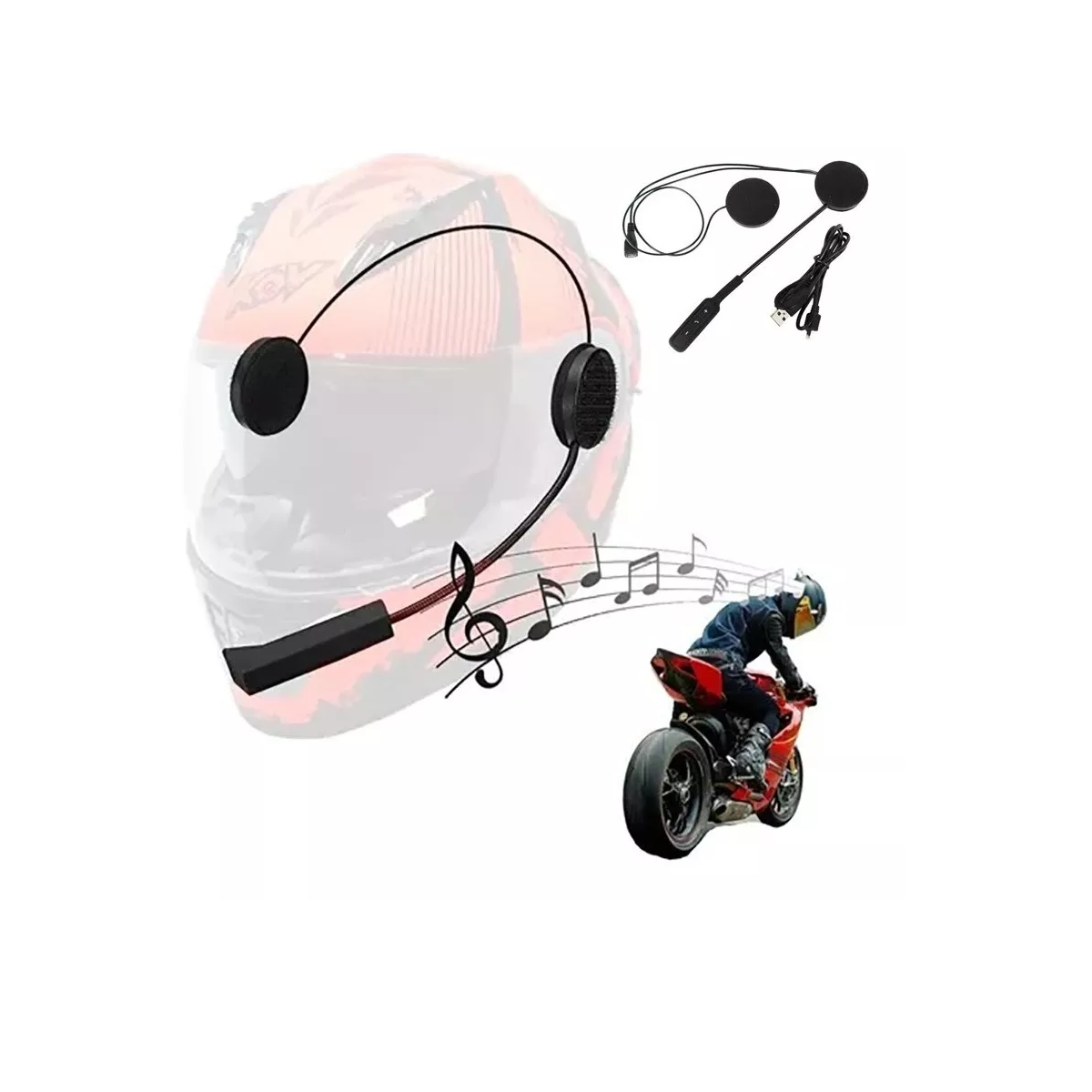 Foto 3 pulgar | Auriculares Bluetooth con Micrófono para Casco de Motocicleta  Eo Safe Imports Esi-12955 Negro