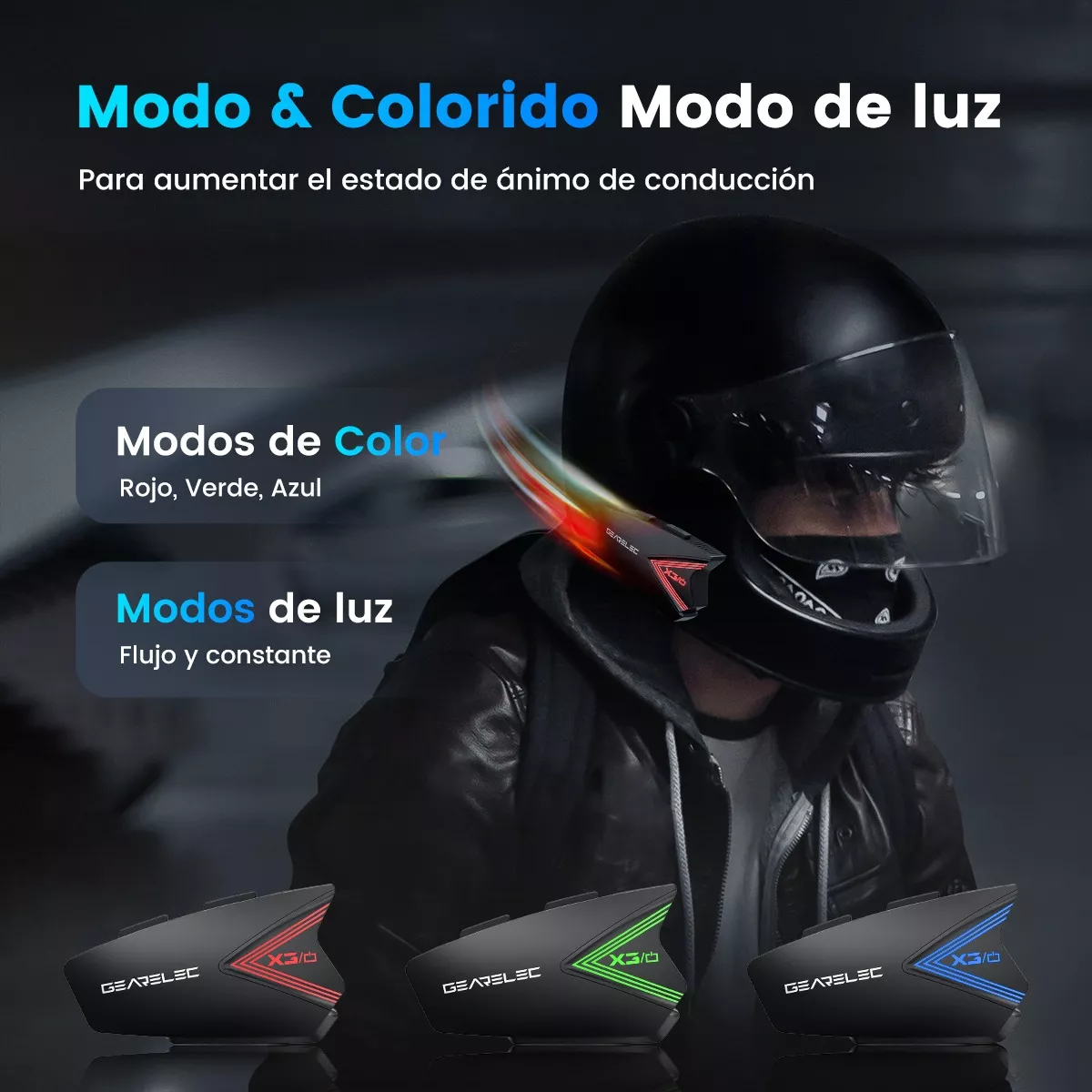 Foto 3 pulgar | Audífonos Bluetooth 5.0 Para Casco De Motos Eo Safe Imports Esi-12954 Multicolor