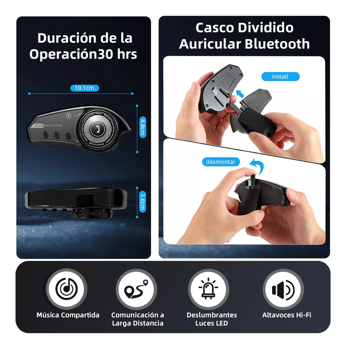 Foto 4 pulgar | Audífonos para Casco Eo Safe Imports Esi-1338 con Bluetooth