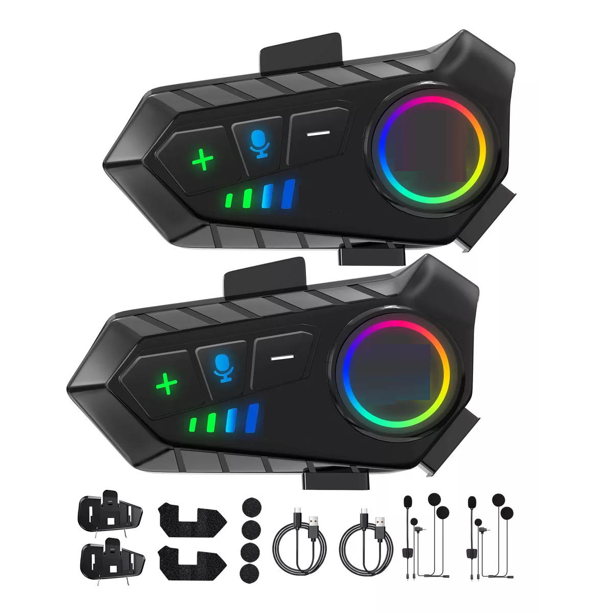 Intercomunicadores Motos Audífonos Para Casco Bluetooth 2pcs Eo Safe Imports Esi-13786 Negro