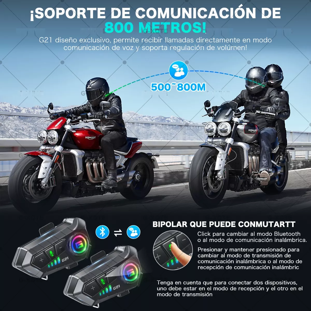 Foto 4 pulgar | Intercomunicadores Motos Audífonos Para Casco Bluetooth 2pcs Eo Safe Imports Esi-13786 Negro