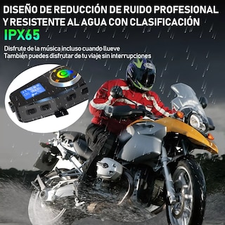 Foto 3 | Intercomunicador Casco Audífonos Bluetooth Para Moto Fm Mp3 Eo Safe Imports Esi-15475 Negro