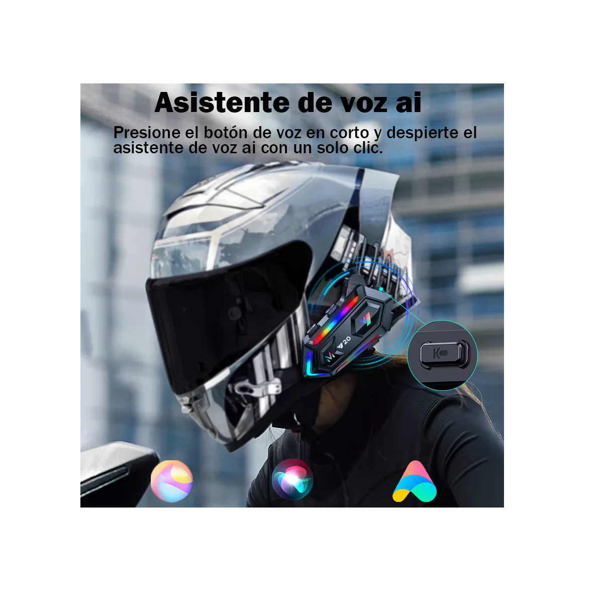 Foto 3 pulgar | Audífono Con Bluetooth Para Casco De Motocicleta Eo Safe Imports Esi-16813 Multicolor