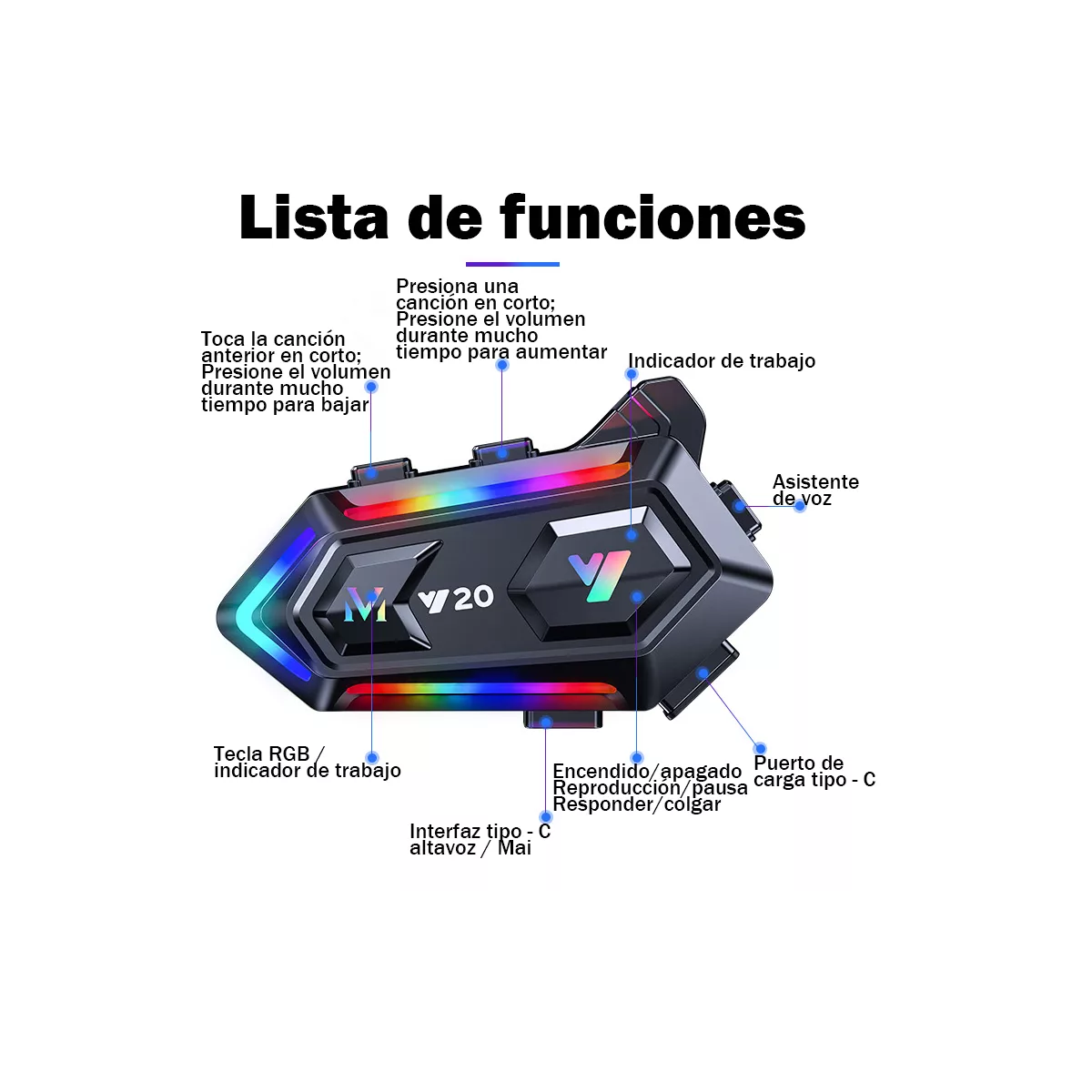 Foto 4 pulgar | Audífono Con Bluetooth Para Casco De Motocicleta Eo Safe Imports Esi-16813 Multicolor