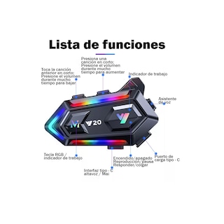 Foto 3 | Audífono Con Bluetooth Para Casco De Motocicleta Eo Safe Imports Esi-16813 Multicolor
