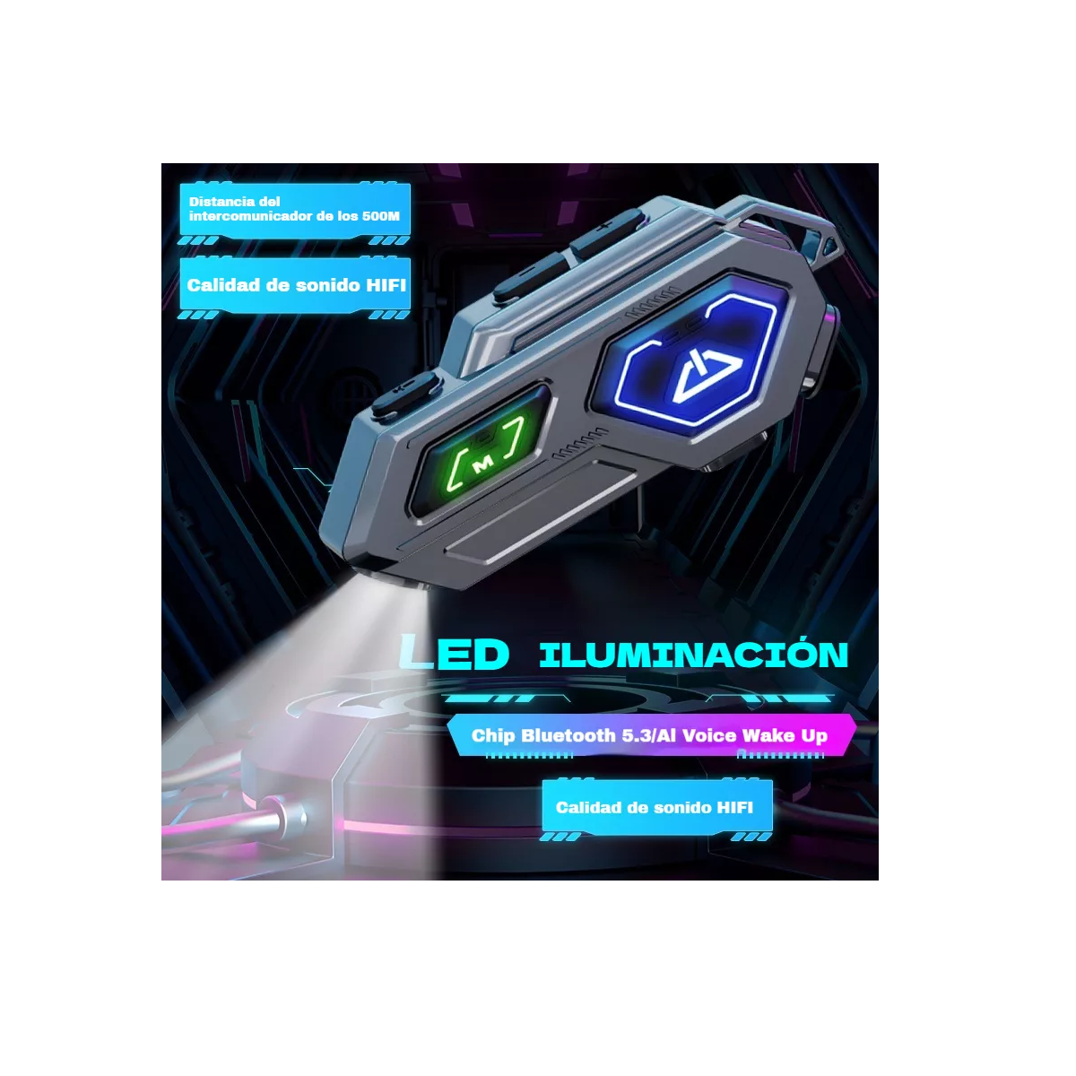 Foto 3 pulgar | Audífonos Para Casco De Motos Bluetooth Intercomunicador 2pc Eo Safe Imports Esi-16815 Gris