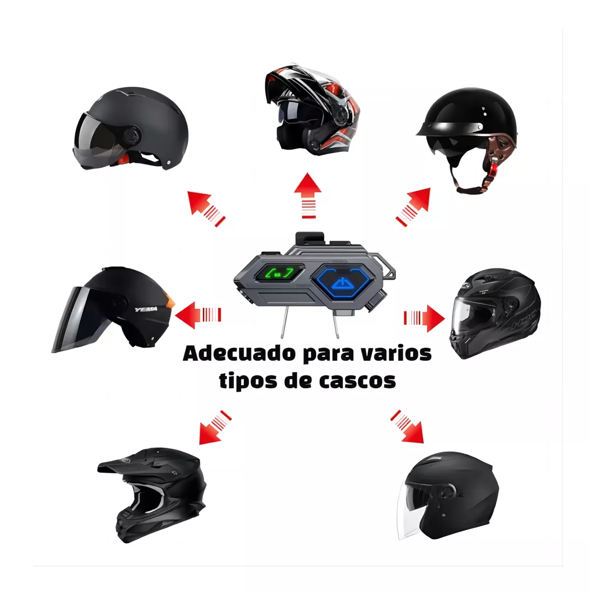 Foto 4 pulgar | Audífonos Para Casco De Motos Bluetooth Intercomunicador 2pc Eo Safe Imports Esi-16815 Gris