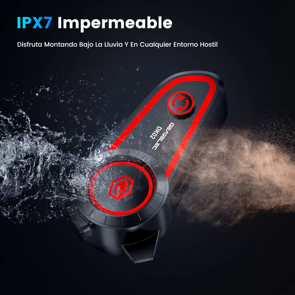 Foto 3 pulgar | Audífonos Para Casco De Motos Bluetooth5.2 Impermeables Eo Safe Imports Esi-16812 Multicolor