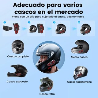Foto 3 | Audífonos Para Casco De Motos Bluetooth5.2 Impermeables Eo Safe Imports Esi-16812 Multicolor