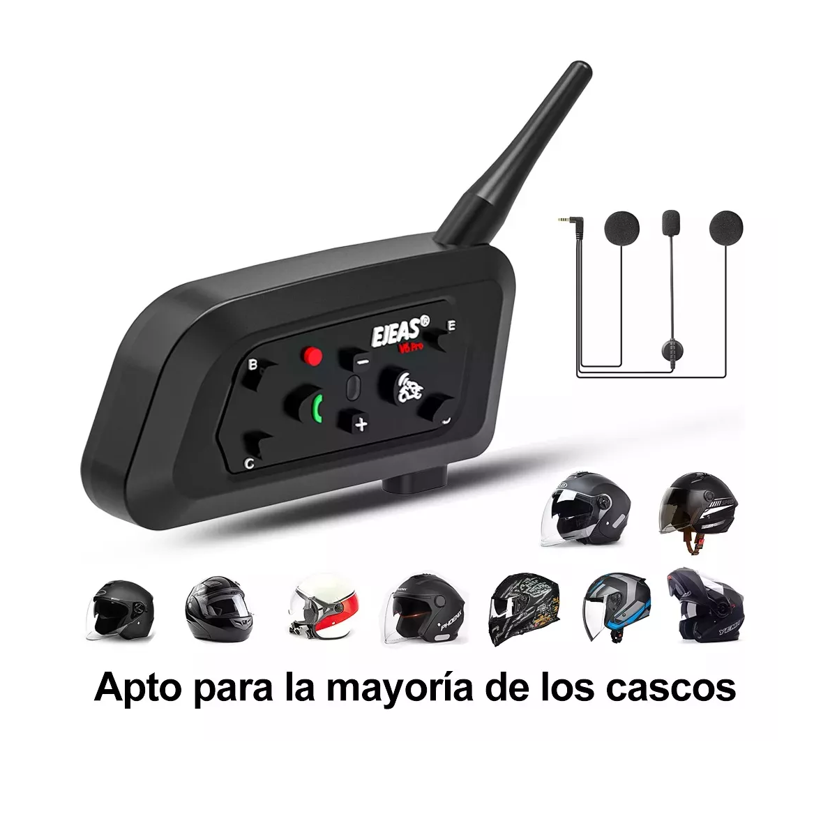 Foto 4 pulgar | Par De Intercomunicadores Para Cascos De Moto Con Bluetooth Eo Safe Imports Esi-17028 Negro