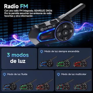 Foto 3 | Par De Intercomunicadores Para Casco Con Bluetooth Eo Safe Imports Esi-17045 Negro