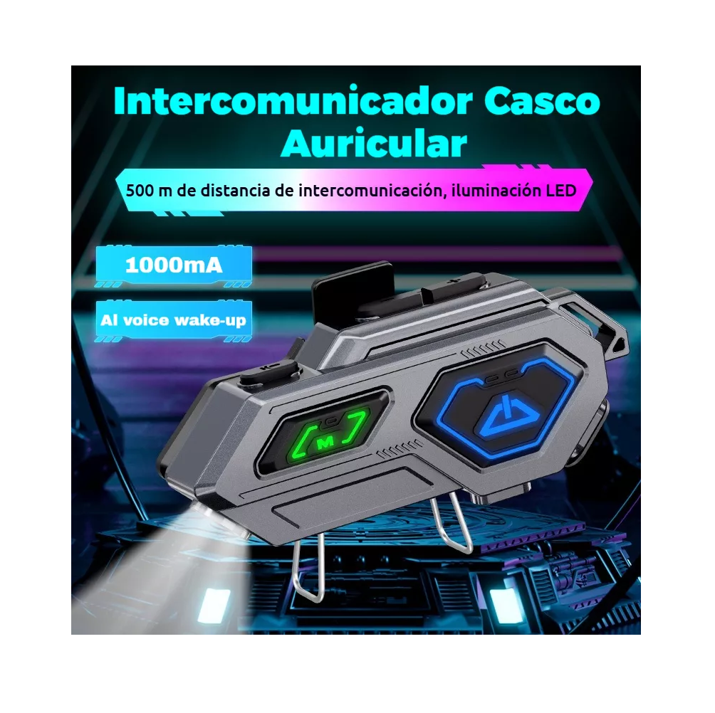Foto 3 pulgar | Audífonos Para Casco De Motos Bluetooth Intercomunicador 2 Pzs Plata
