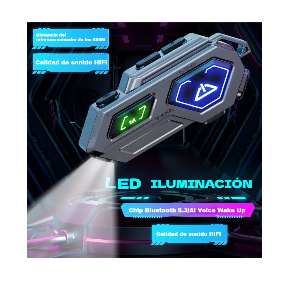 Foto 4 pulgar | Audífonos Para Casco De Motos Bluetooth Intercomunicador 2 Pzs Plata