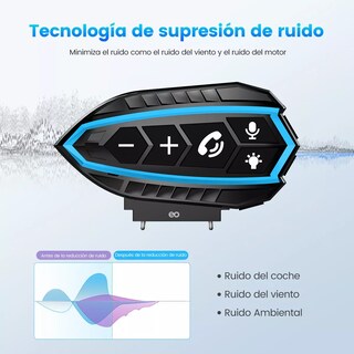 Foto 3 | Audífonos Para Casco De Motos Bluetooth Impermeables. Eo Safe Imports Esi-12953 Multicolor