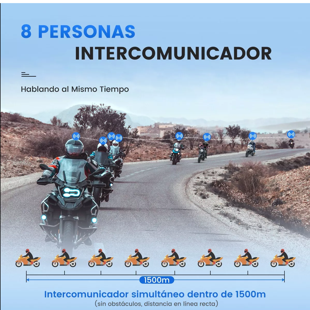 Foto 6 pulgar | Intercomunicador Belug Para Motocicleta Bluetooth Negro Con Azul