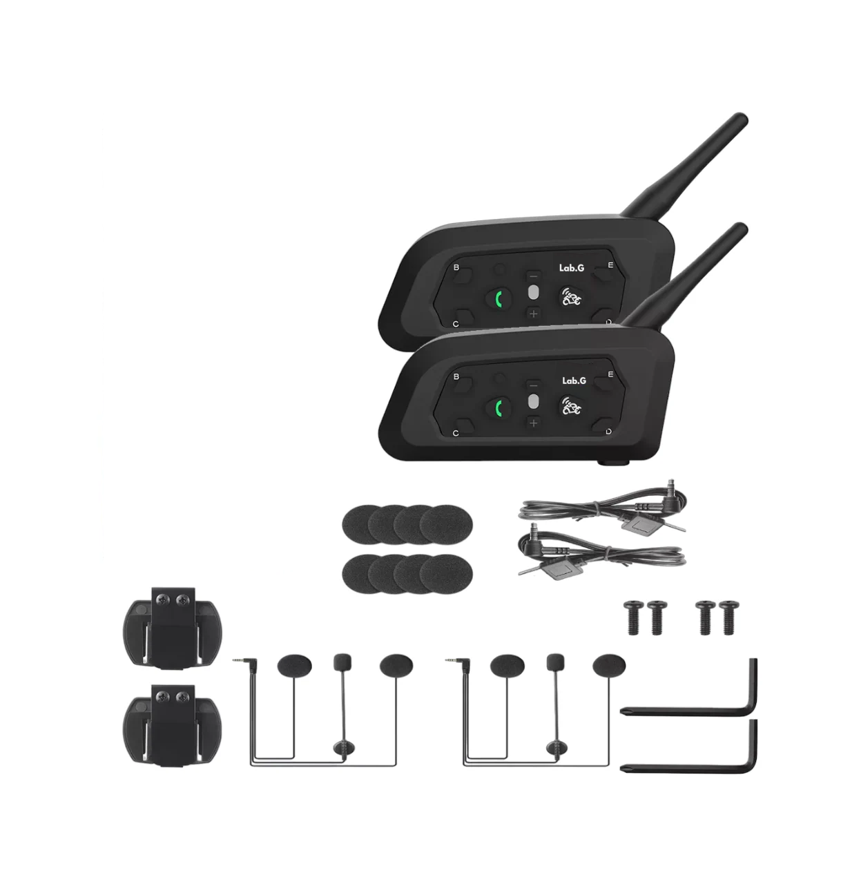 Foto 2 pulgar | Intercomunicador Lab.g V6pro Para Casco Motocicleta - 2 Pcs,bt, Ip65, Negro