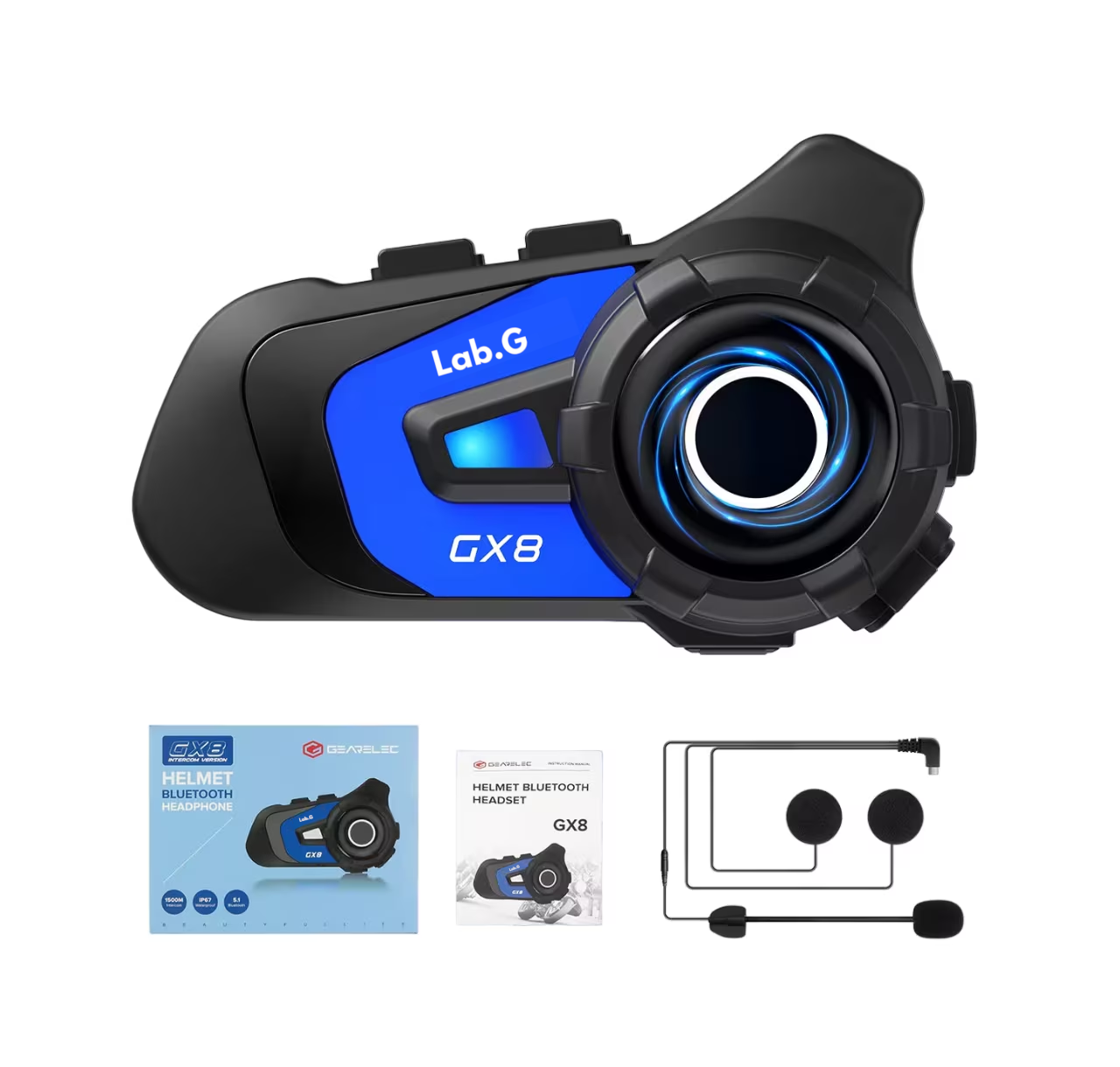 Foto 2 pulgar | Intercomunicador Lab.g Audífonos Bt5.1 Para Casco 1500m Ip67 Fm, Negro/azul