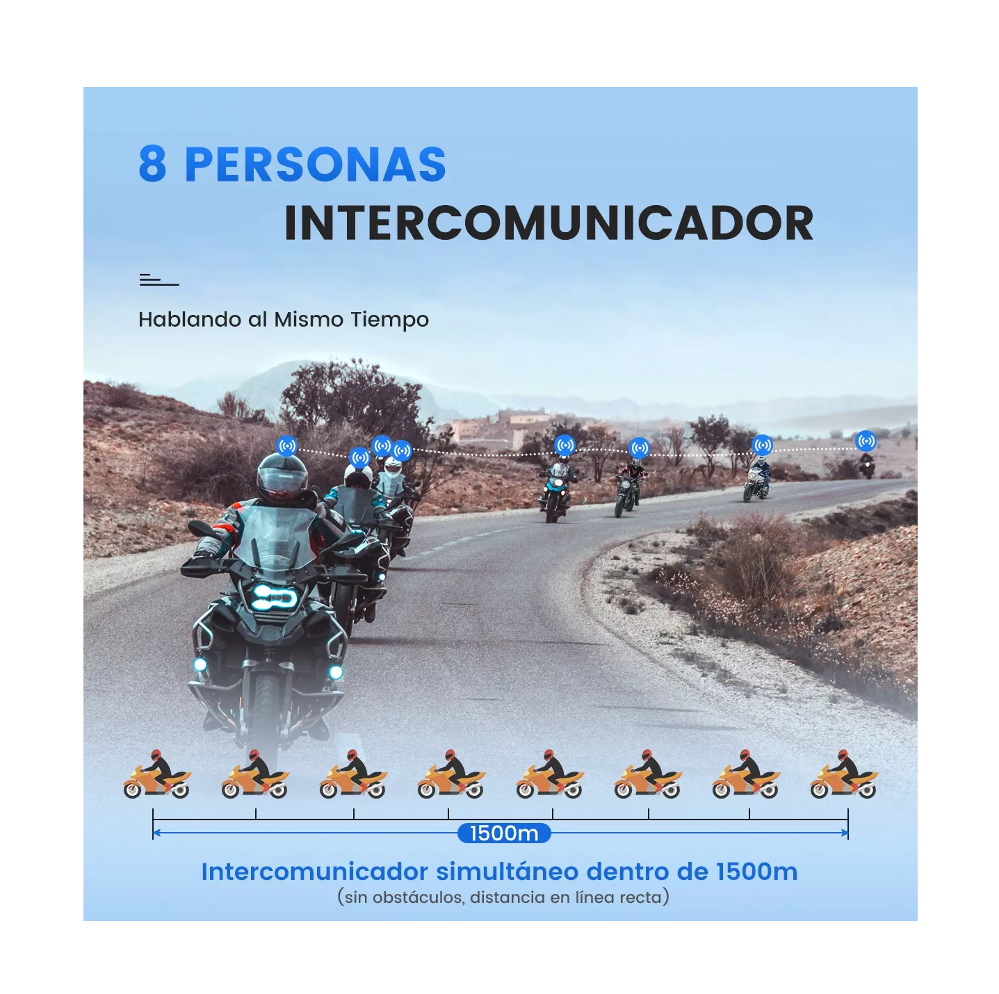 Foto 4 pulgar | Intercomunicador Lab.g Audífonos Bt5.1 Para Casco 1500m Ip67 Fm, Negro/azul