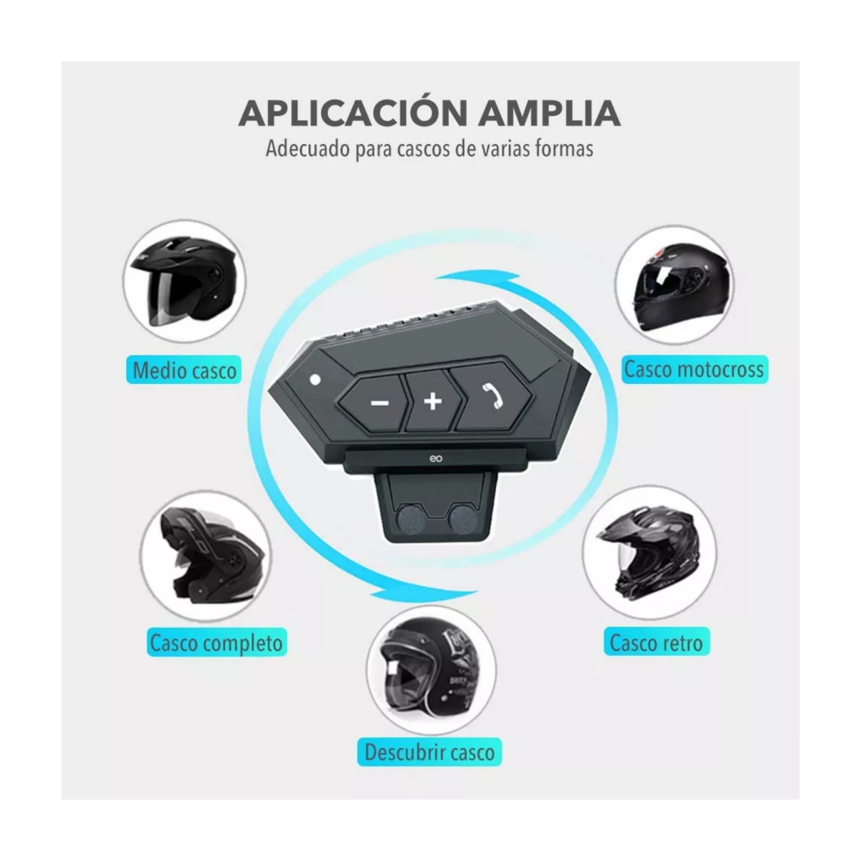 Foto 6 pulgar | Audífonos Bluetooth 5.0 Para Casco De Motocicleta 1000ma Eo Safe Imports Esi-12293-1 Negro