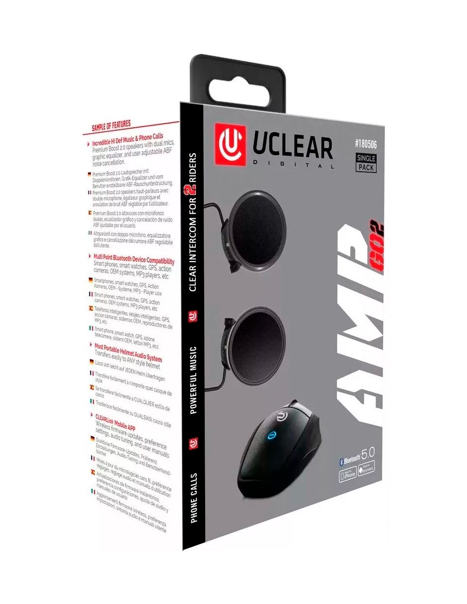 Foto 4 pulgar | Intercomunicador Bluetooth Para Moto Uclear Amp Go2