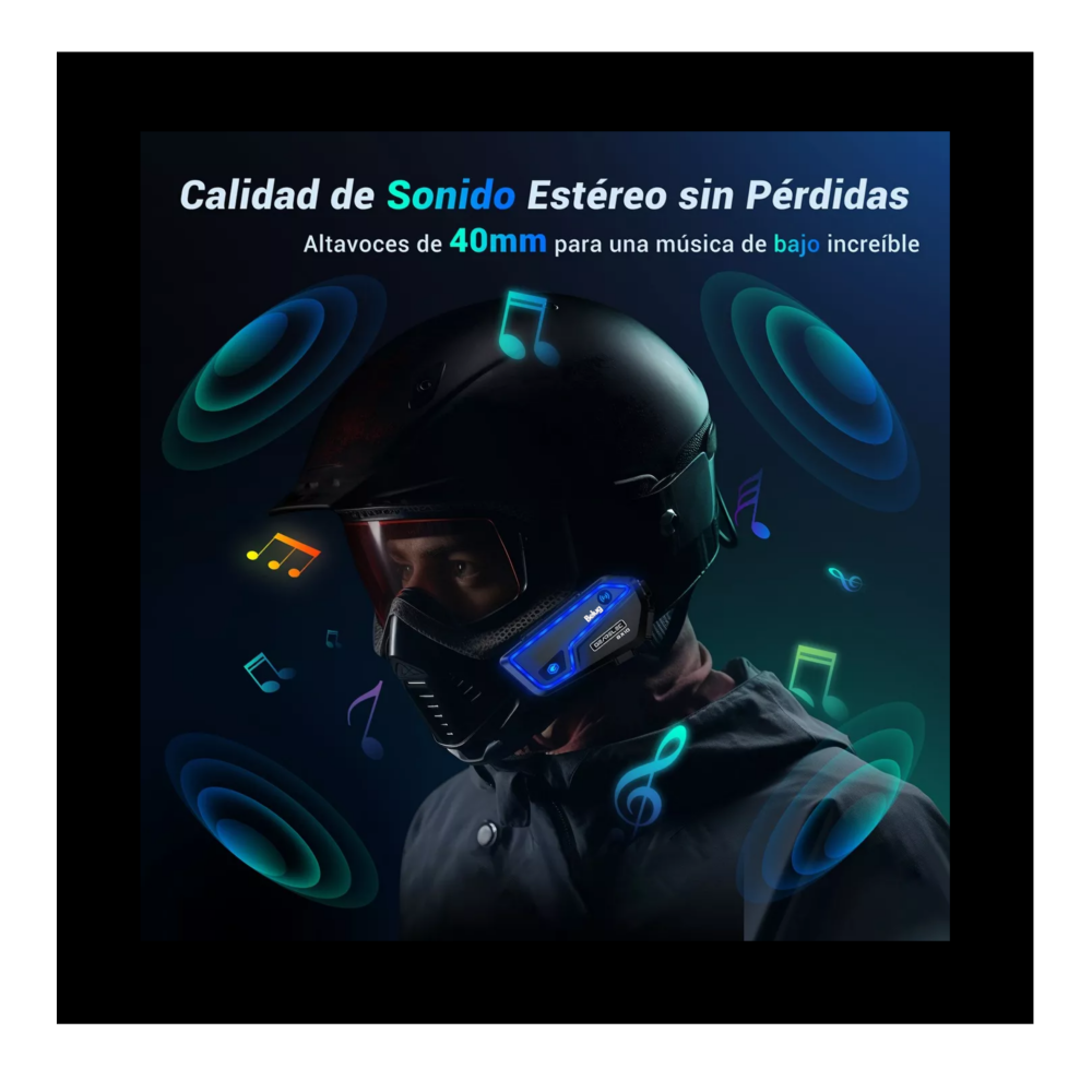 Foto 4 pulgar | Intercomunicador Audífonos Bt 5.2 Para Casco Fm 2000m Ip67 Belug, Negro