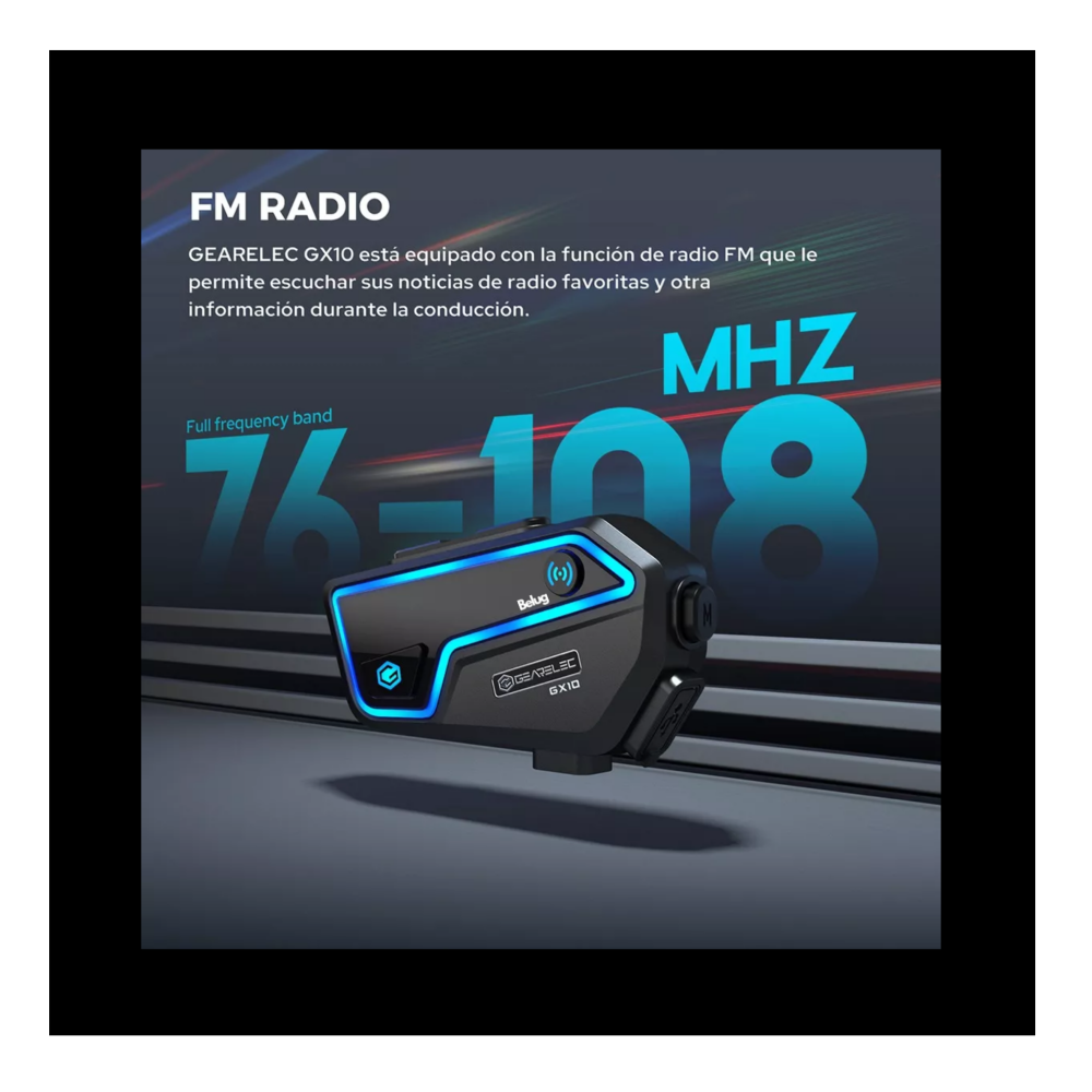 Foto 5 pulgar | Intercomunicador Audífonos Bt 5.2 Para Casco Fm 2000m Ip67 Belug, Negro