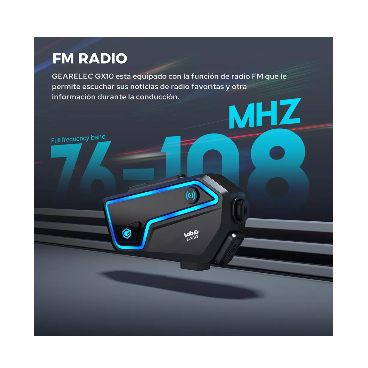 Foto 5 pulgar | Intercomunicador Audífonos Bt 5.2 Lab.g Para Casco Fm 2000m Ip67, Negro