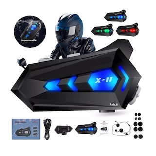 Foto 2 | Audífonos Para Casco De Motos Bluetooth 5.3 Ip67 Impermeable Lab.g, Negro