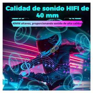 Foto 4 | Audífonos Para Casco De Motos Bluetooth Intercomunicador Lab.g, 2pc Gris