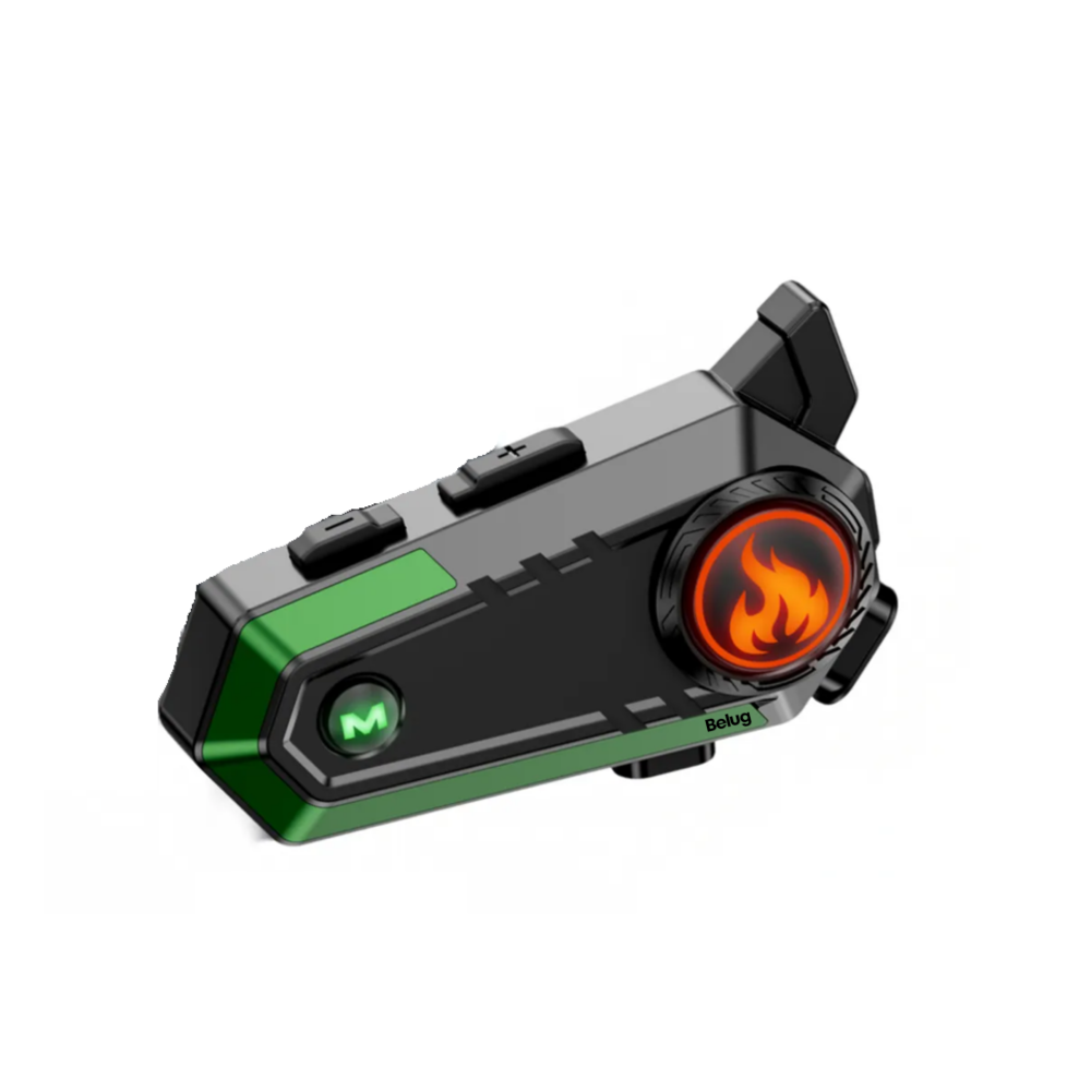 Foto 2 pulgar | Intercomunicador Motocicleta Para Casco C9 Bluetooth 5.3 Belug, Negro Liínea Verde