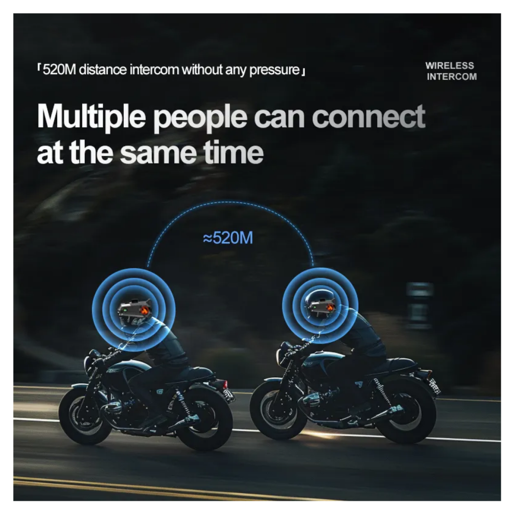 Foto 4 pulgar | Intercomunicador Motocicleta Para Casco C9 Bluetooth 5.3 Belug, Negro Liínea Verde